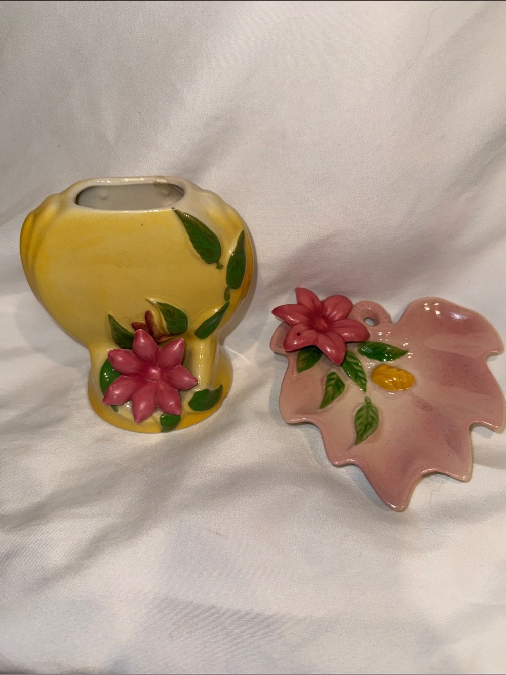 1940’s Zanesville Pottery or OPCO (Ohio Pottery Co.) Vase and Trinket dish